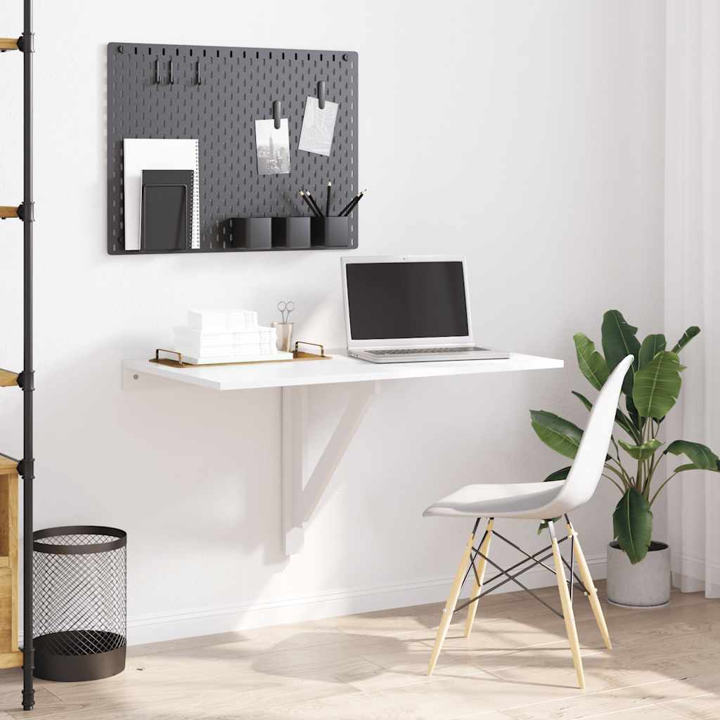 Wand-Klapptisch Hochglanz-Weiß 100x60x56 cm Holzwerkstoff