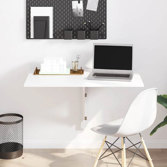 Wand-Klapptisch Hochglanz-Weiß 100x60x56 cm Holzwerkstoff