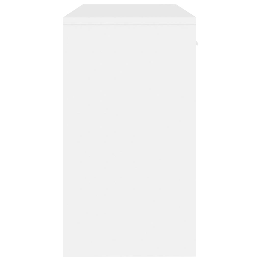 Schreibtisch mit Stauraum Hochglanz-Weiß 100x40x73 cm