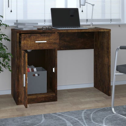 Schreibtisch mit Stauraum Räuchereiche 100x40x73 cm