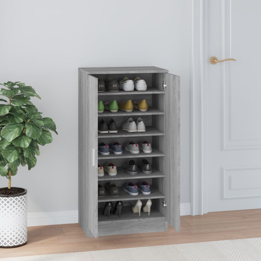 Schuhschrank Grau Sonoma 55x35x108 cm Holzwerkstoff