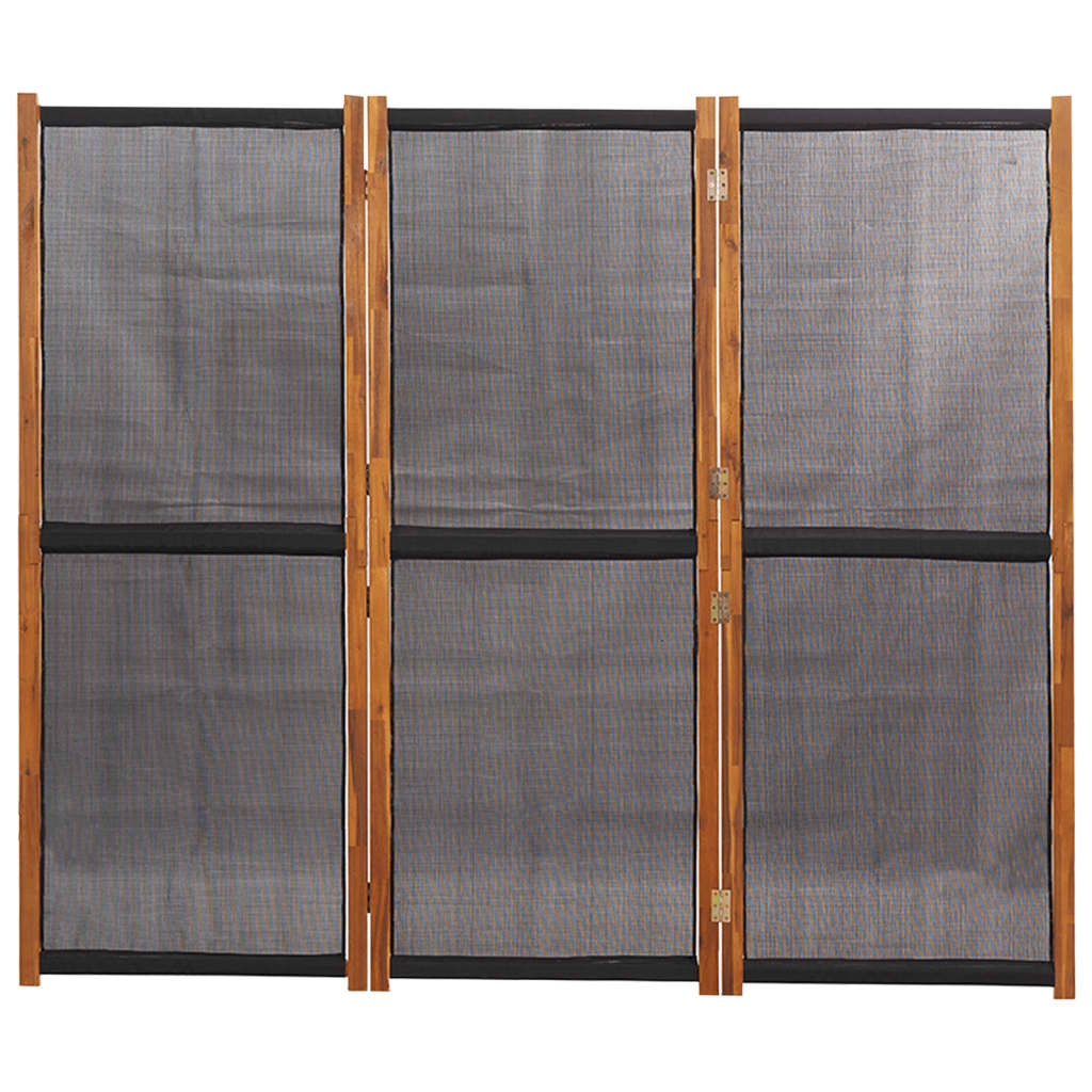 3-tlg. Raumteiler Schwarz 210x180 cm
