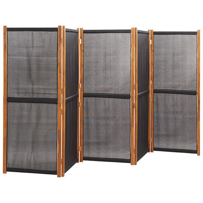 5-tlg. Raumteiler Schwarz 350x180 cm