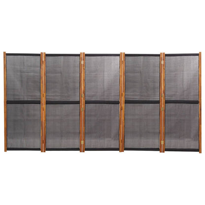 5-tlg. Raumteiler Schwarz 350x180 cm