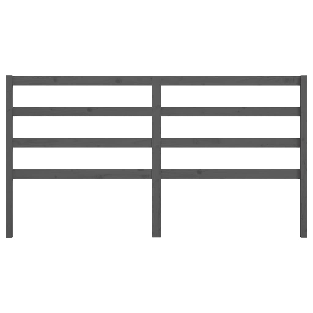 Kopfteil Grau 206x4x100 cm Massivholz Kiefer