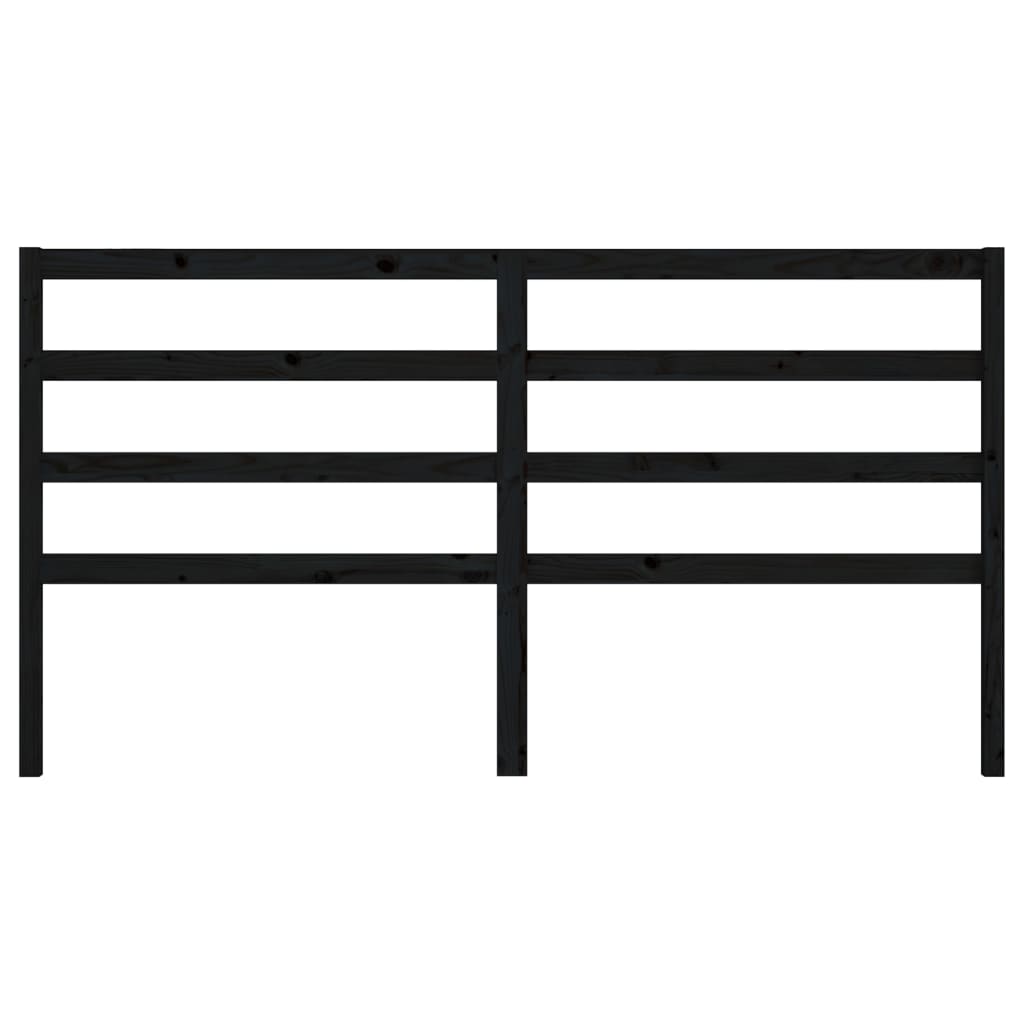 Kopfteil Schwarz 206x4x100 cm Massivholz Kiefer