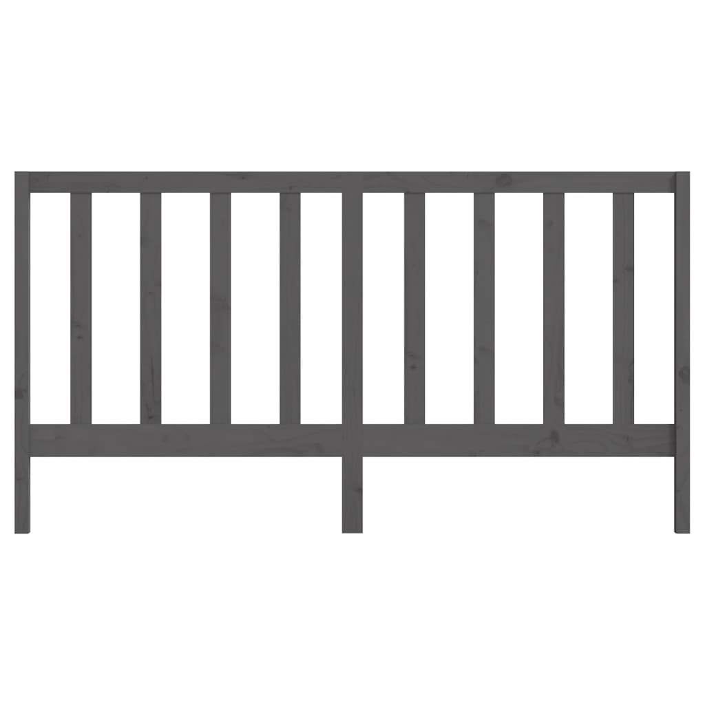 Kopfteil Grau 206x4x100 cm Massivholz Kiefer