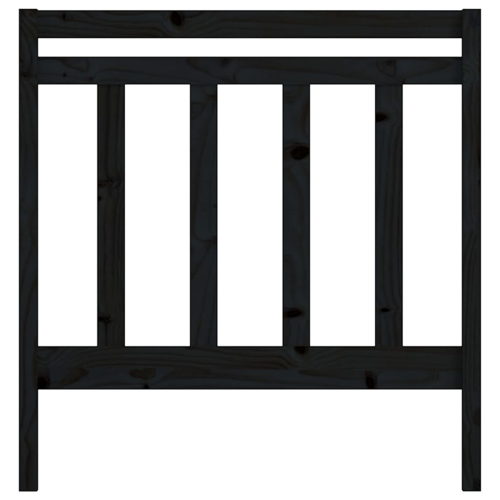 Kopfteil Schwarz 96x4x100 cm Massivholz Kiefer