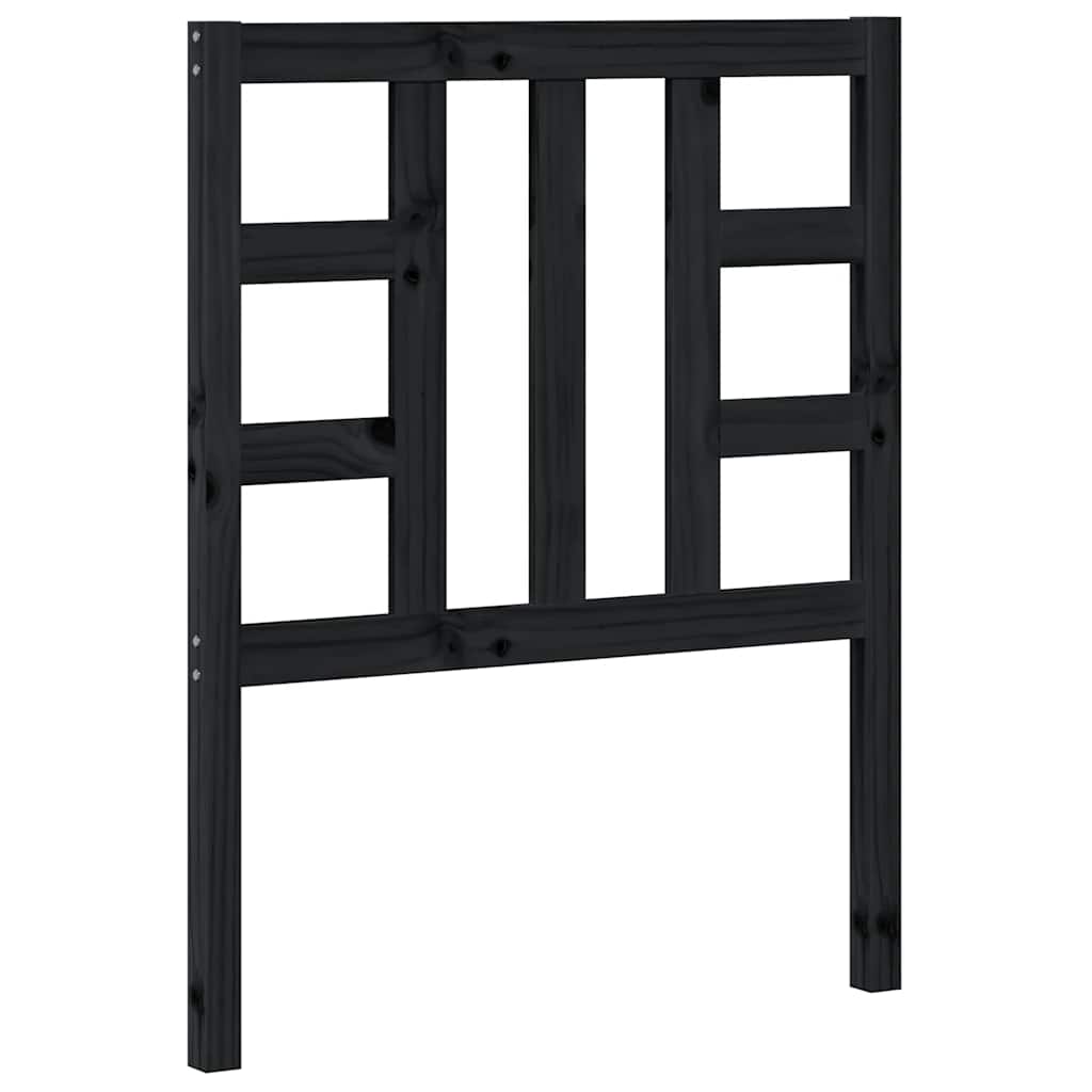 Kopfteil Schwarz 81x4x100 cm Massivholz Kiefer