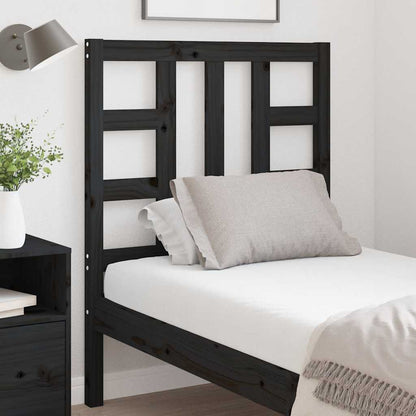 Kopfteil Schwarz 81x4x100 cm Massivholz Kiefer