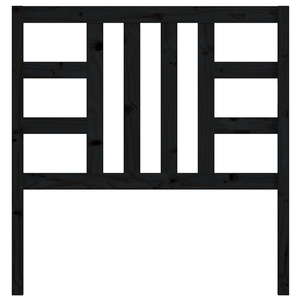 Kopfteil Schwarz 81x4x100 cm Massivholz Kiefer