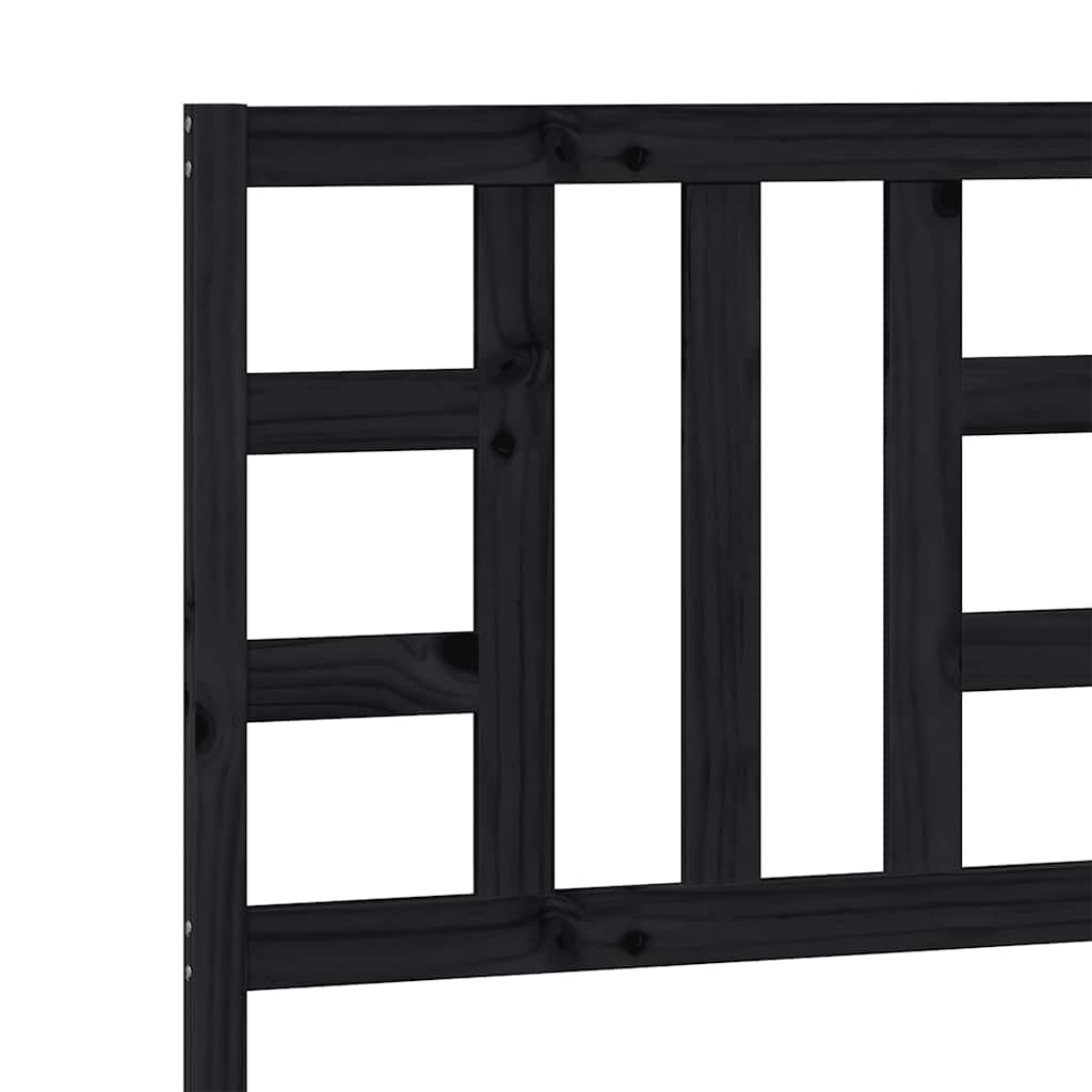 Kopfteil Schwarz 81x4x100 cm Massivholz Kiefer