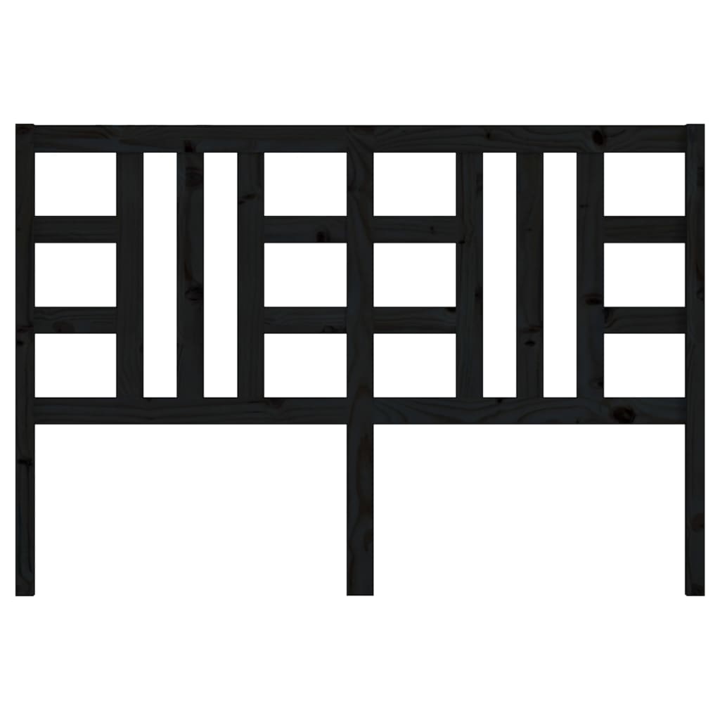 Kopfteil Schwarz 126x4x100 cm Massivholz Kiefer