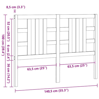 Kopfteil 141x4x100 cm Massivholz Kiefer