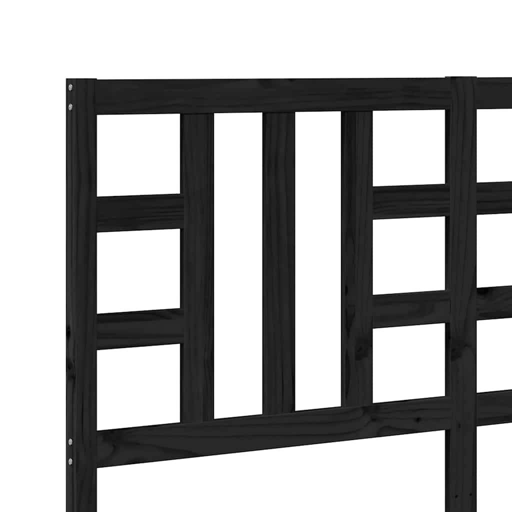 Kopfteil Schwarz 166x4x100 cm Massivholz Kiefer