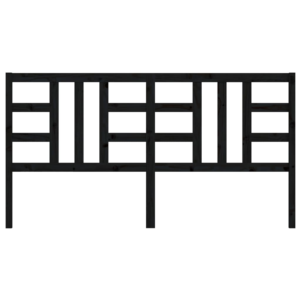 Kopfteil Schwarz 186x4x100 cm Massivholz Kiefer