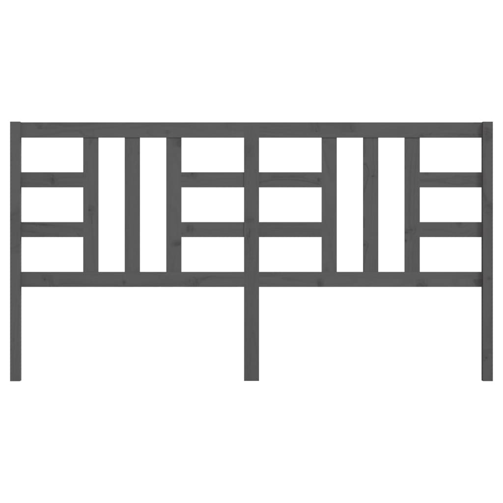 Kopfteil Grau 206x4x100 cm Massivholz Kiefer