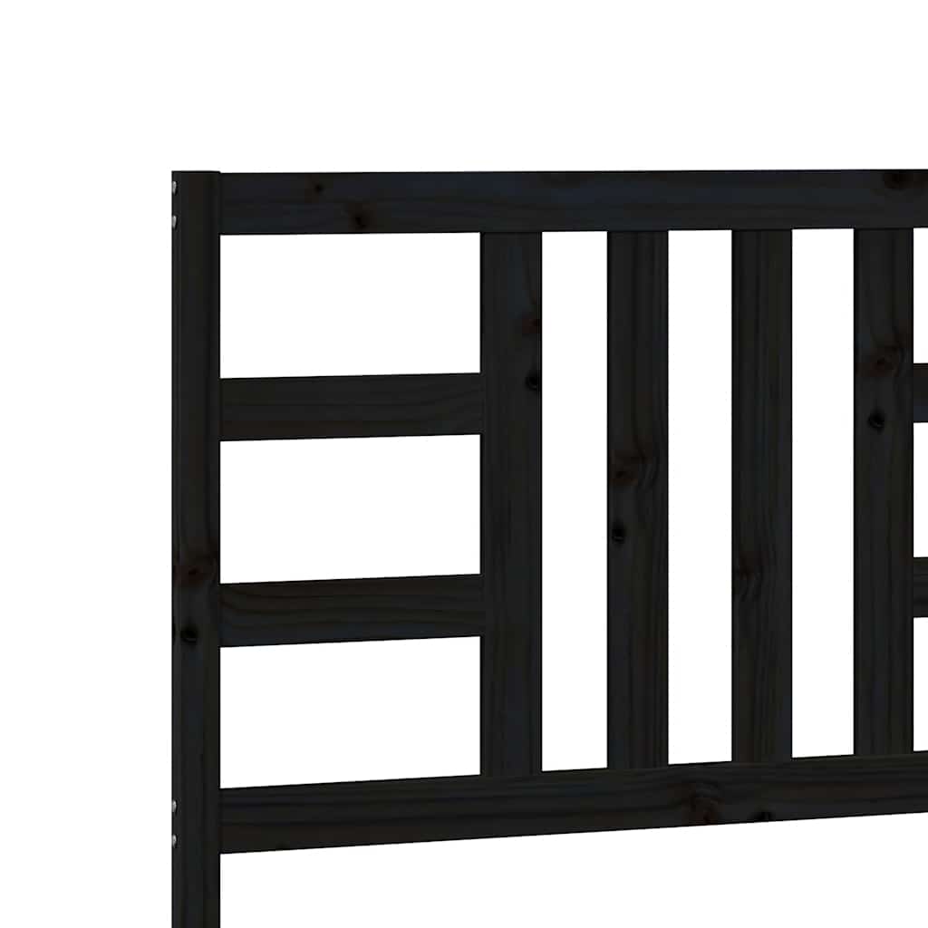 Kopfteil Schwarz 206x4x100 cm Massivholz Kiefer