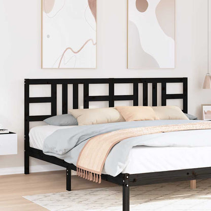 Kopfteil Schwarz 206x4x100 cm Massivholz Kiefer