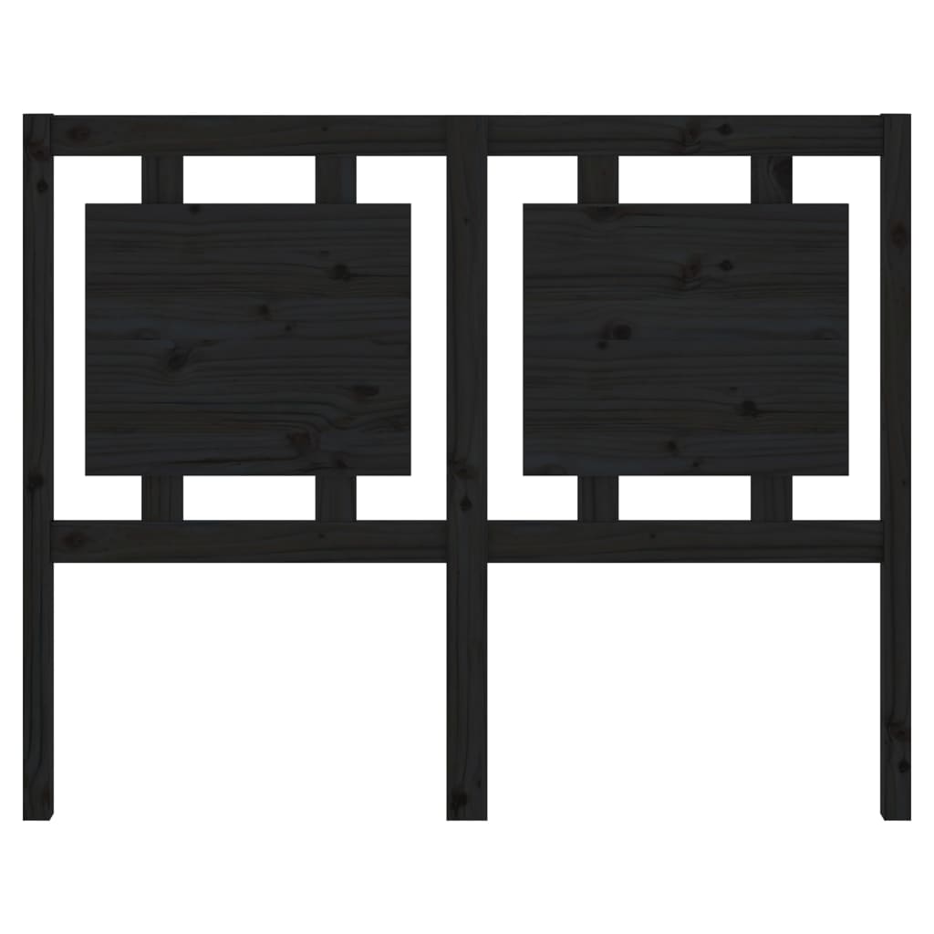 Kopfteil Schwarz 125,5x4x100 cm Massivholz Kiefer