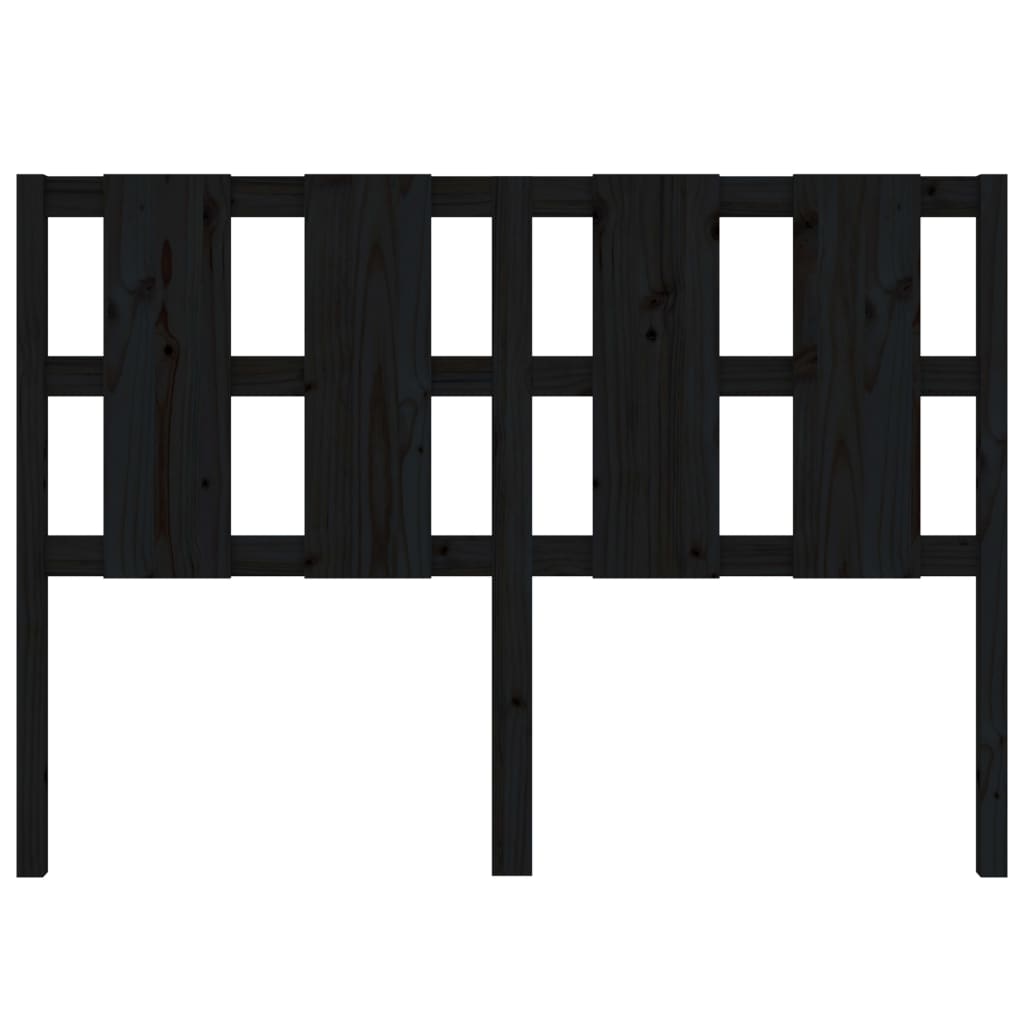 Kopfteil Schwarz 125,5x4x100 cm Massivholz Kiefer