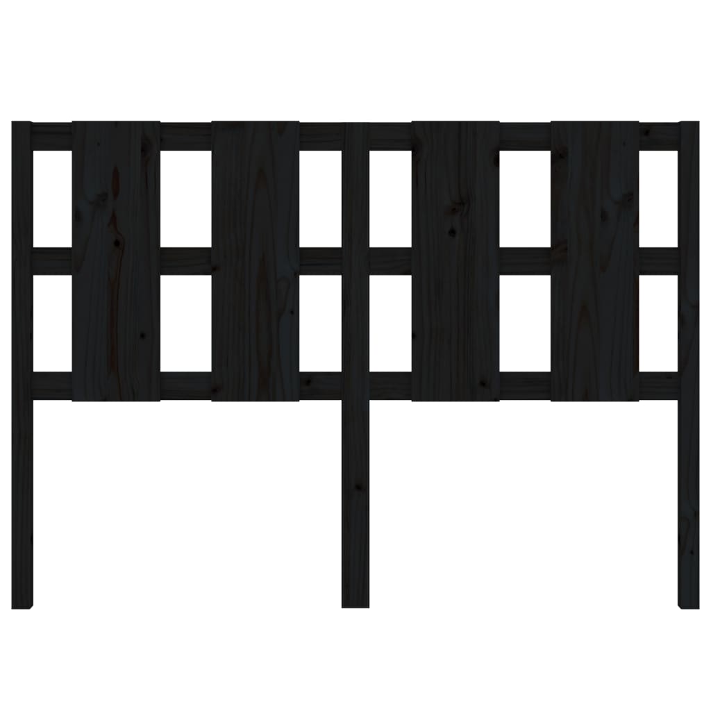 Kopfteil Schwarz 145,5x4x100 cm Massivholz Kiefer