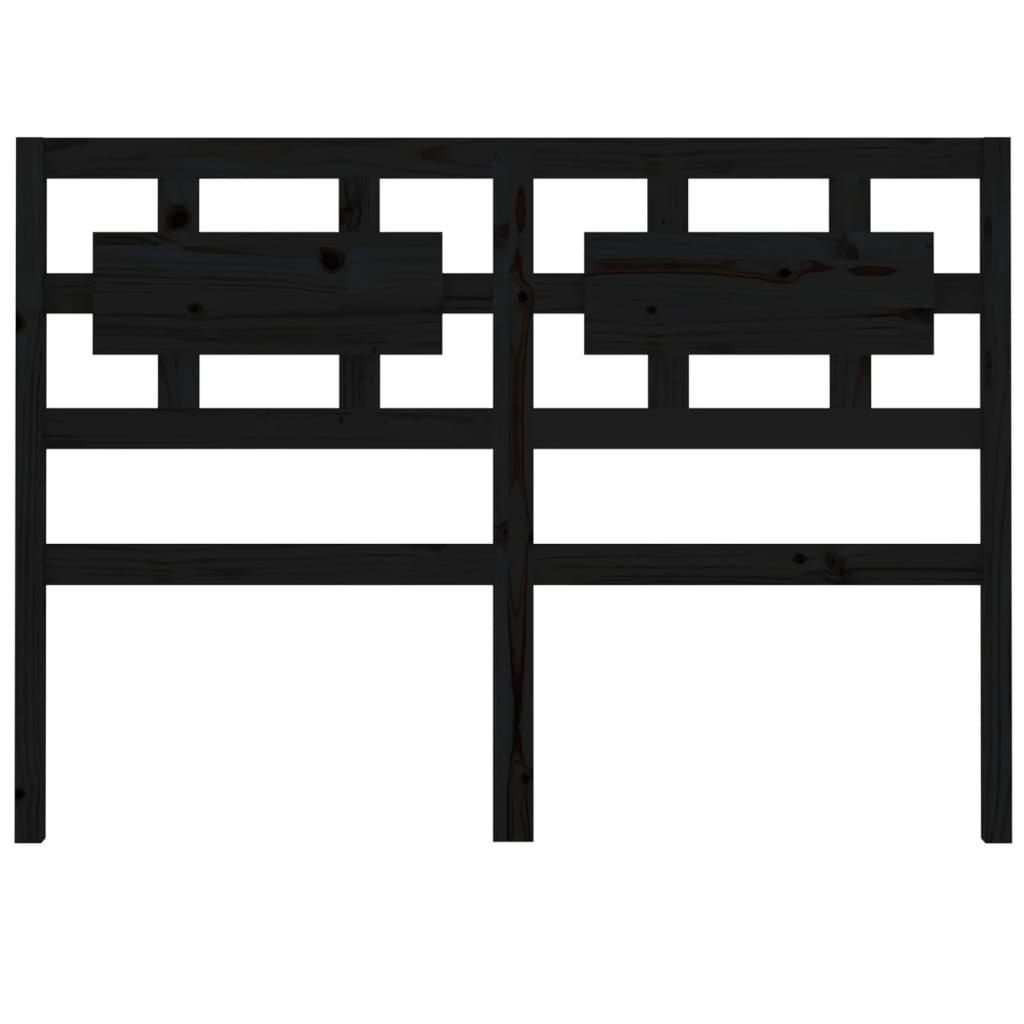 Kopfteil Schwarz 125,5x4x100 cm Massivholz Kiefer