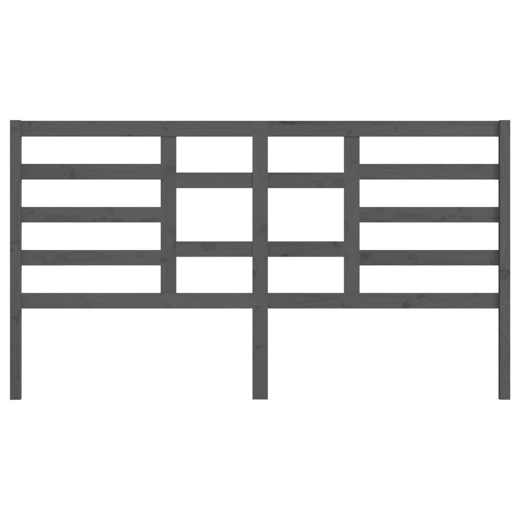 Bett-Kopfteil Grau 206x4x104 cm Massivholz Kiefer