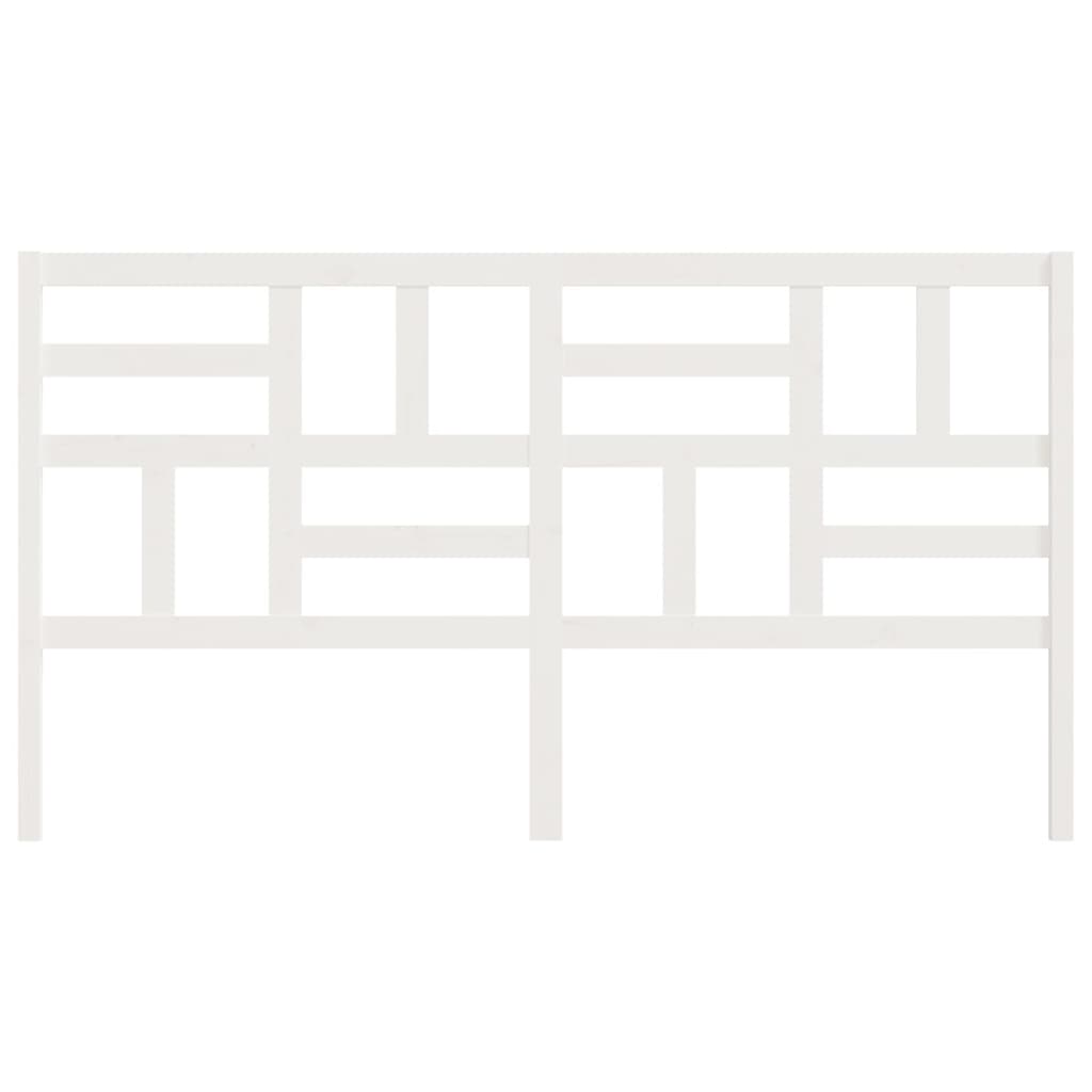 Bett-Kopfteil Weiß 206x4x104 cm Massivholz Kiefer