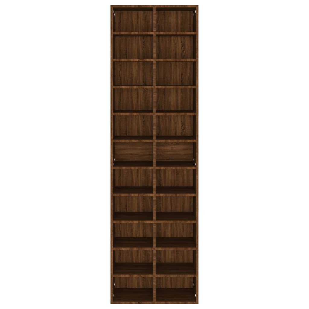 Schuhregal Braun Eichen-Optik 54x34x183 cm Holzwerkstoff