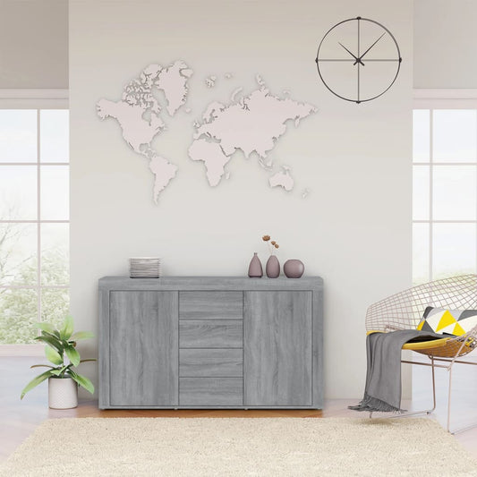 Skænk Grå Sonoma 120x36x69 cm træmateriale