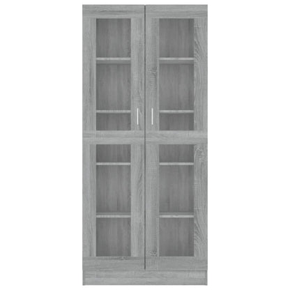 Vitrinenschrank Grau Sonoma 82,5x30,5x185 cm Holzwerkstoff