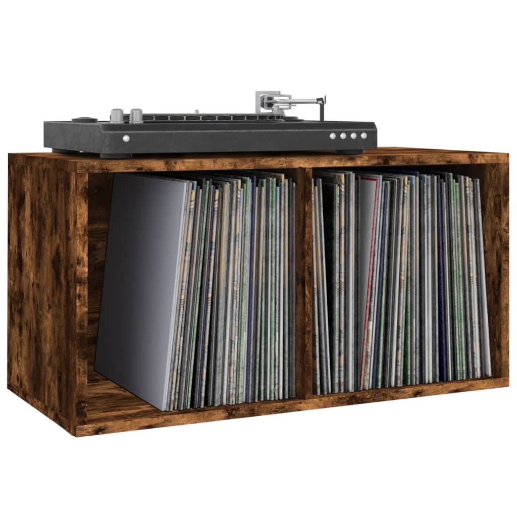 Schallplatten-Box Räuchereiche 71x34x36 cm Holzwerkstoff
