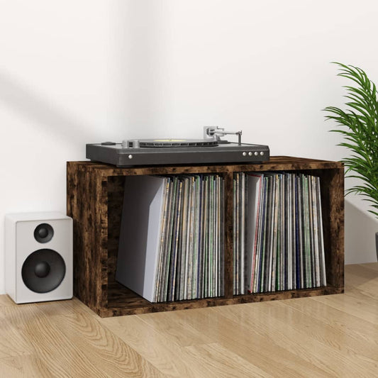 Schallplatten-Box Räuchereiche 71x34x36 cm Holzwerkstoff