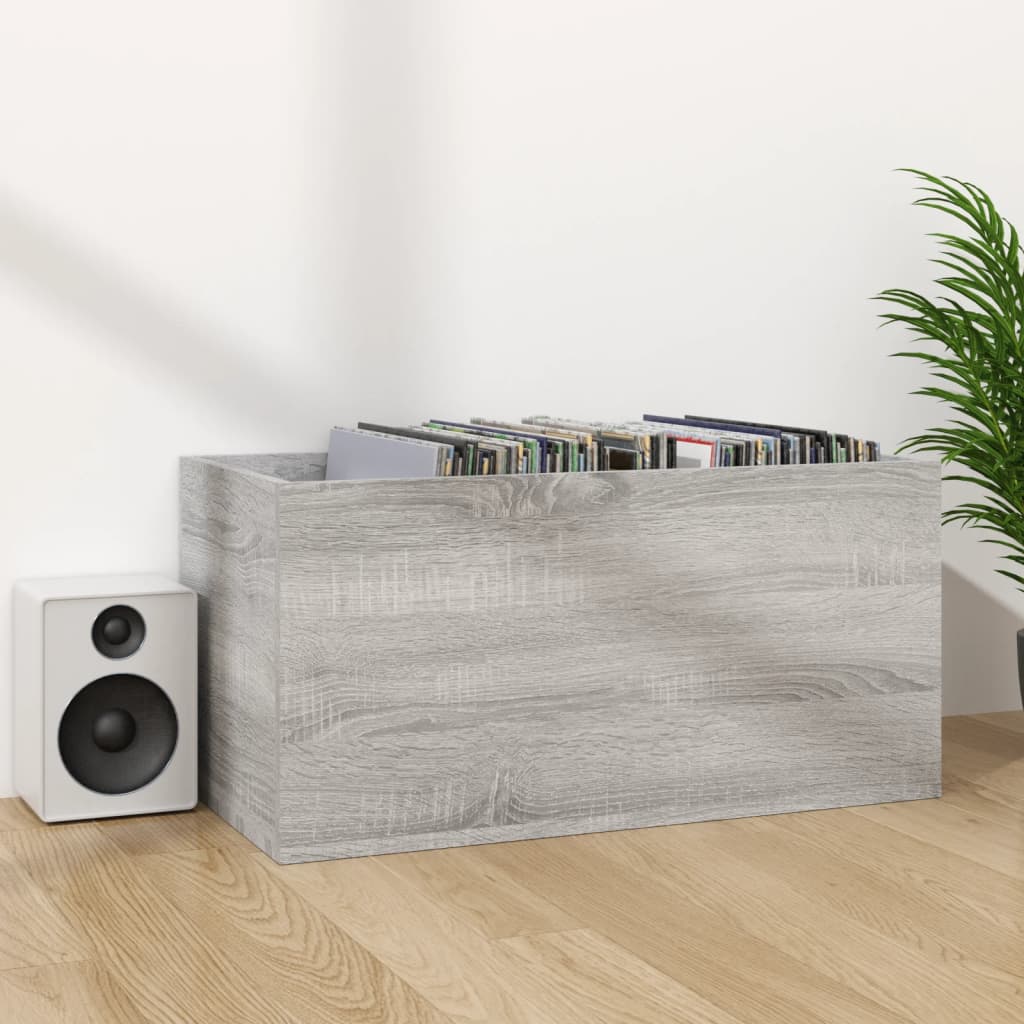 Pladekasse Grå Sonoma 71x34x36cm Træmateriale