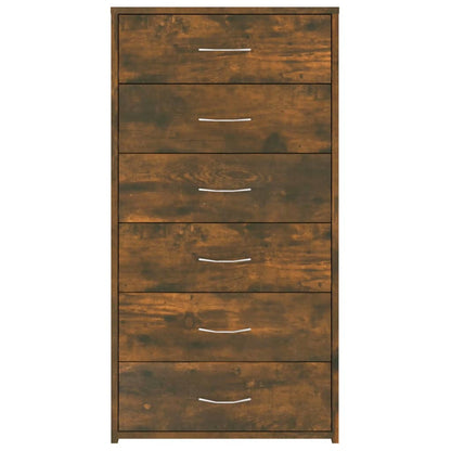 Skænk 6 skuffer røget eg 50x34x96 cm træmateriale