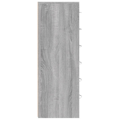 Sideboard mit 6 Schubladen Grau Sonoma 50x34x96cm Holzwerkstoff