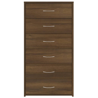 Sideboard mit 6 Schubladen Braun Eichen-Optik 50x34x96 cm