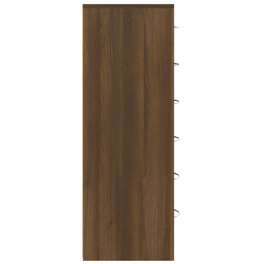 Sideboard mit 6 Schubladen Braun Eichen-Optik 50x34x96 cm