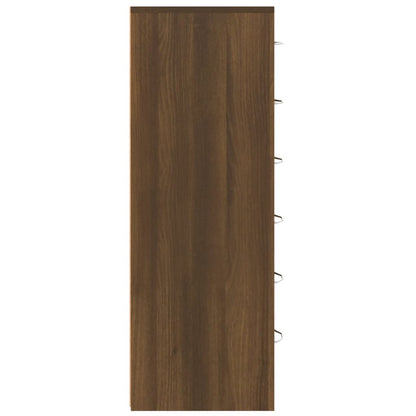 Sideboard mit 6 Schubladen Braun Eichen-Optik 50x34x96 cm