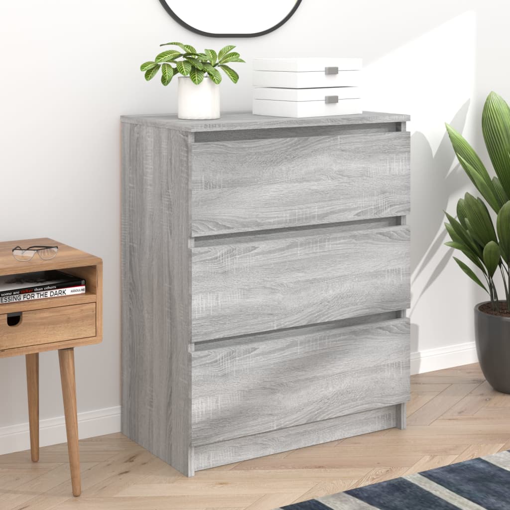Skænk Grå Sonoma 60x35x76 cm Træmateriale
