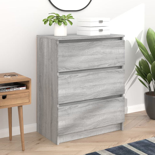Skænk Grå Sonoma 60x35x76 cm Træmateriale