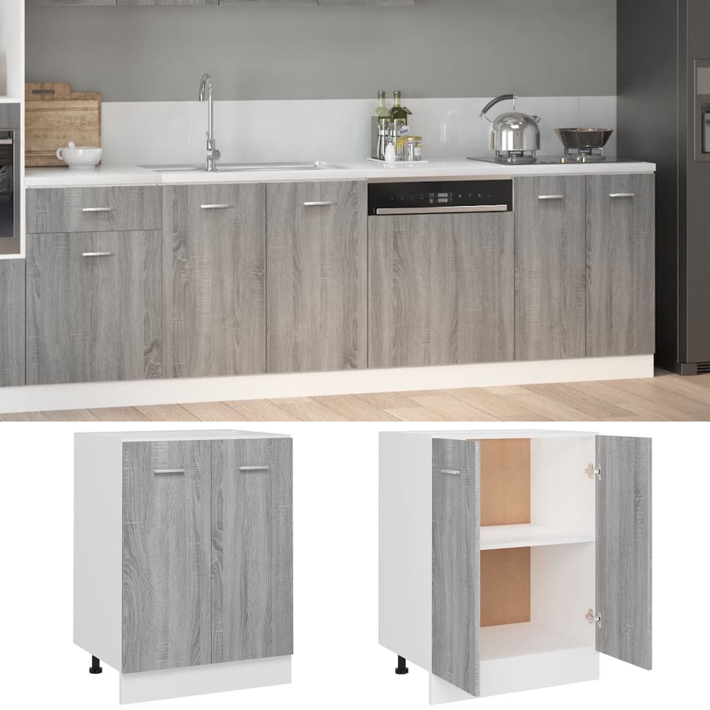 Unterschrank Lyon Grau Sonoma 60x46x81,5 cm Holzwerkstoff