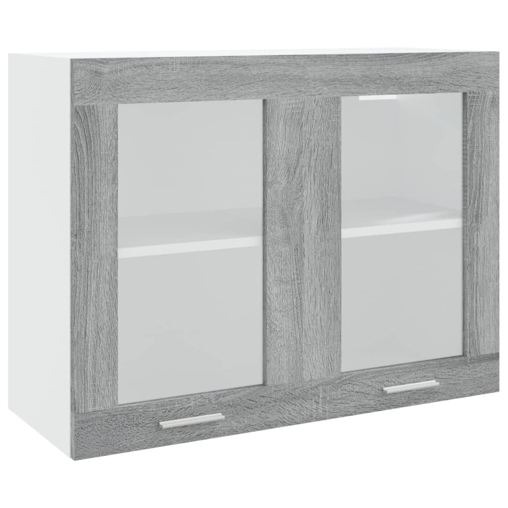Hängeschrank Lyon Glas Grau Sonoma 80x31x60 cm Holzwerkstoff