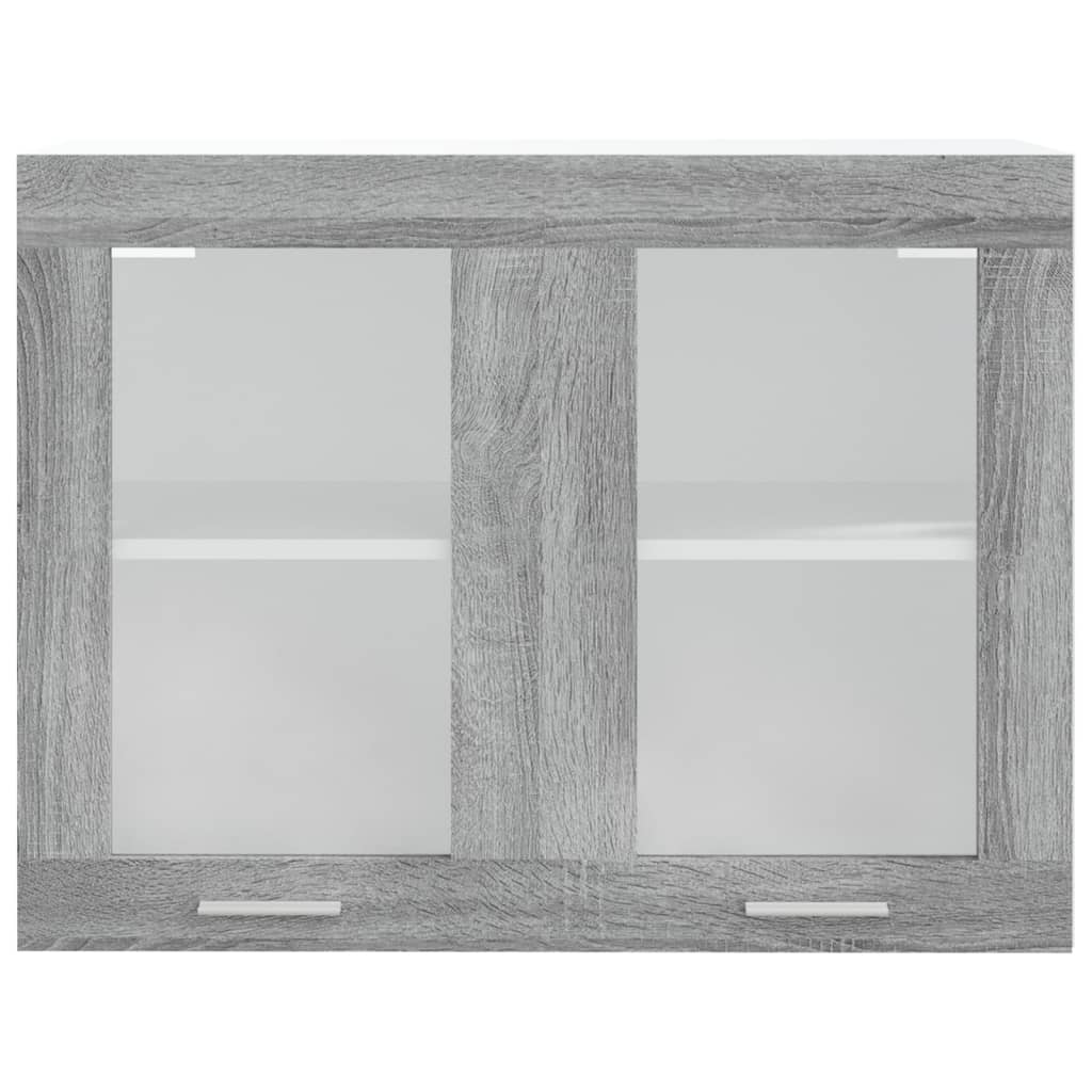 Hängeschrank Lyon Glas Grau Sonoma 80x31x60 cm Holzwerkstoff