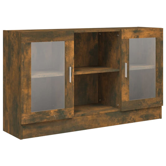 Vitrineskab røget eg 120x30,5x70 cm træmateriale