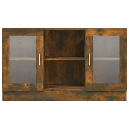 Vitrineskab røget eg 120x30,5x70 cm træmateriale