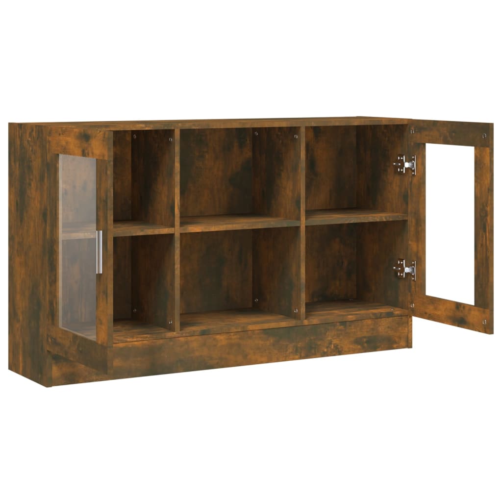 Vitrineskab røget eg 120x30,5x70 cm træmateriale