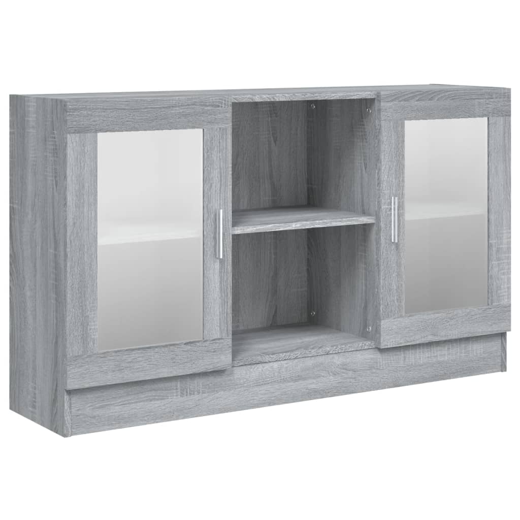 Vitrineskab Grå Sonoma 120x30,5x70 cm Træmateriale