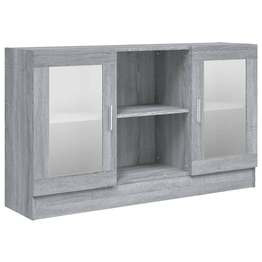Vitrineskab Grå Sonoma 120x30,5x70 cm Træmateriale